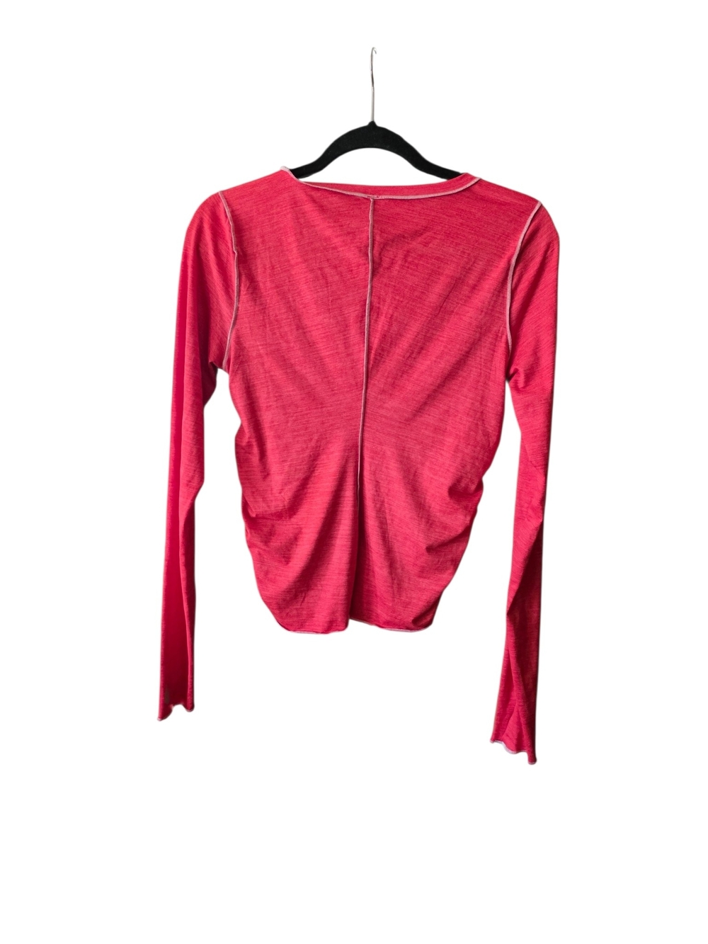 ​NWT FP Movement Free People Ruched Long-Sleeve Top – Winterberry / Dark Red Med - Picture 4 of 8